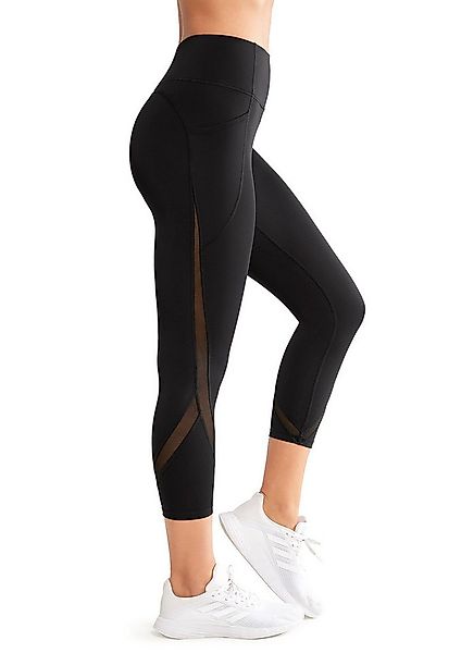Yvette 3/4-Leggings Damen Capri Sporthose mit Tasche hohe Taille Blickdich, günstig online kaufen