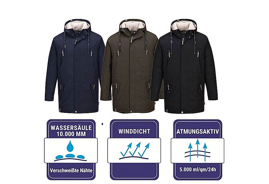 Blue Wave Funktionsmantel Herren Funktionsparka Jacke Kuddel - Parka Winter günstig online kaufen