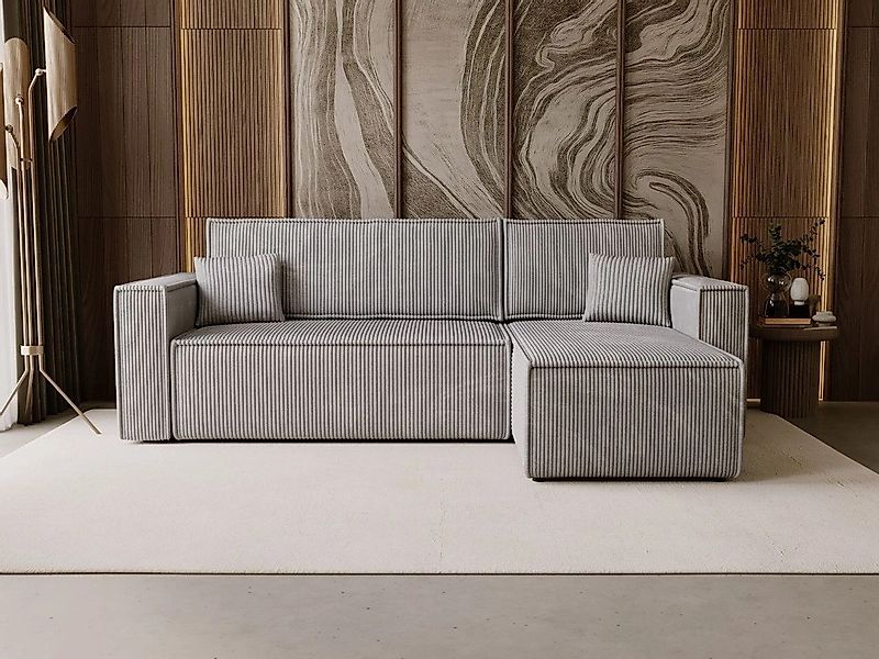 GrainGold Ecksofa mit Schlaffunktion und Bettkasten günstig online kaufen