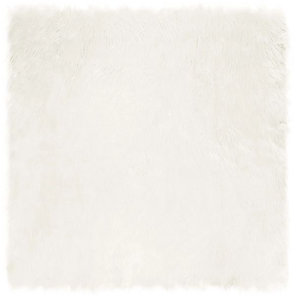 vidaXL Kunstschaffell Teppich Tafalla Weiß 240 x 240 cm Polyester 42021468 günstig online kaufen