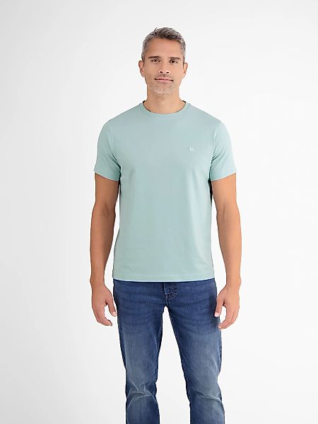 LERROS T-Shirt "Basic T-Shirt mit Logostitch, unifarben" günstig online kaufen