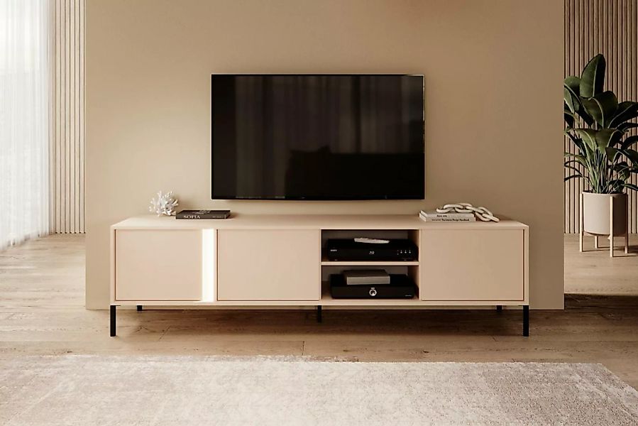 Compleo TV-Schrank hoch, dreitürig, Metallfüßen, Elegant RTV Kabinett NINA günstig online kaufen