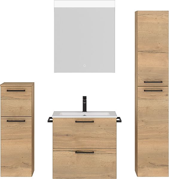 nobilia® Badmöbel-Set Tolvina, (4-St., vormontiert, mit günstig online kaufen