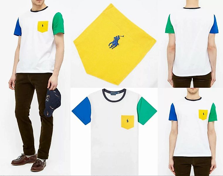 Ralph Lauren T-Shirt POLO RALPH LAUREN Colour Block Pocket Tee Jersey Prepp günstig online kaufen