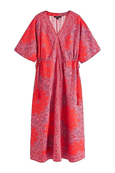 Next Maxikleid Kurzärmeliges Maxi-Kaftankleid mit V-Ausschnitt (1-tlg) günstig online kaufen