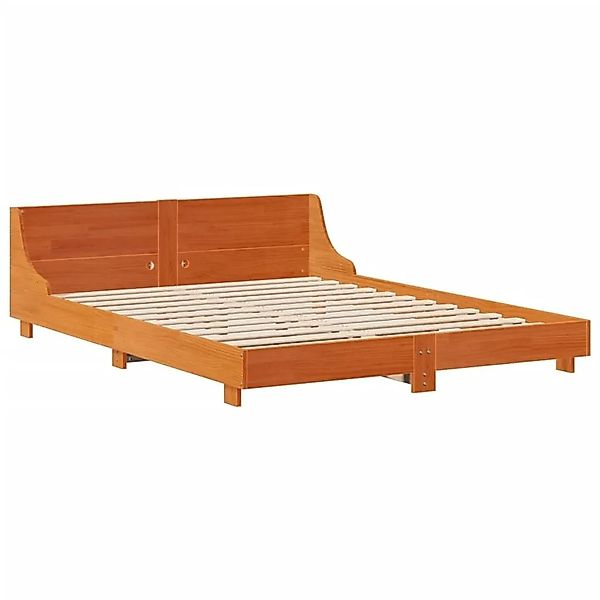 vidaXL Massivholzbett ohne Matratze Wachsbraun 140x190 cm Kiefernholz 85074 günstig online kaufen