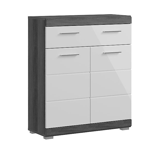Standschrank 74 cm x 88 cm x 31 cm Weiß-Rauchsilber günstig online kaufen