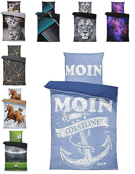 One Home Bettwäsche Fotodruck, Mikrofaser, 4 teilig, Maritim Anker Nautic m günstig online kaufen