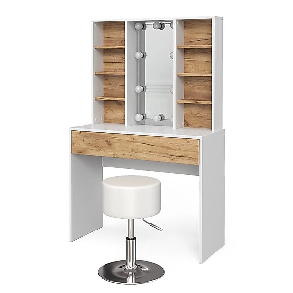 Vicco Schminktisch Alexa, Weiß/Eiche, 93 cm günstig online kaufen