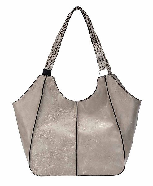 ITALYSHOP24 Schultertasche Damen XXL FLECHTOPTIK Hand-Tasche Shopper Busine günstig online kaufen