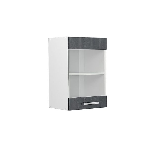 Vicco Glashängeschrank R-Line, Schwarz Beton/Weiß, 40 günstig online kaufen