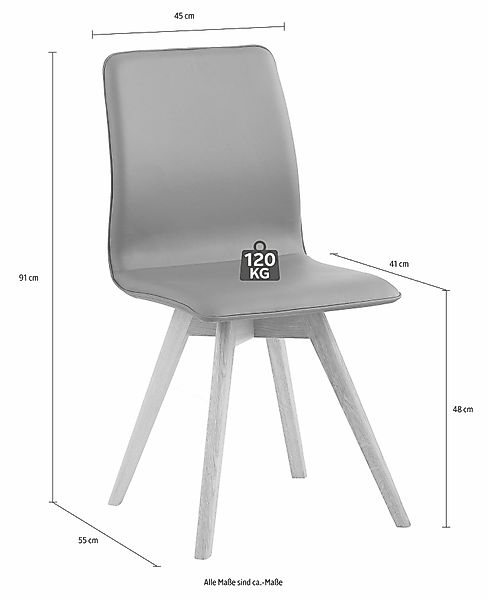 andas Esszimmerstuhl "Rania" (Set) 4 Stk.Eiche, 2er/4er/6er-Set, Küchenstuh günstig online kaufen