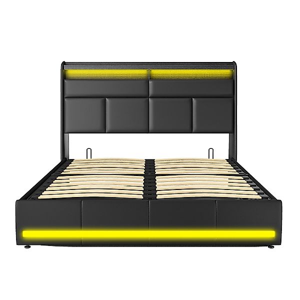 Furnishings Home Polsterbett Stauraumbett LED Doppelbett günstig online kaufen