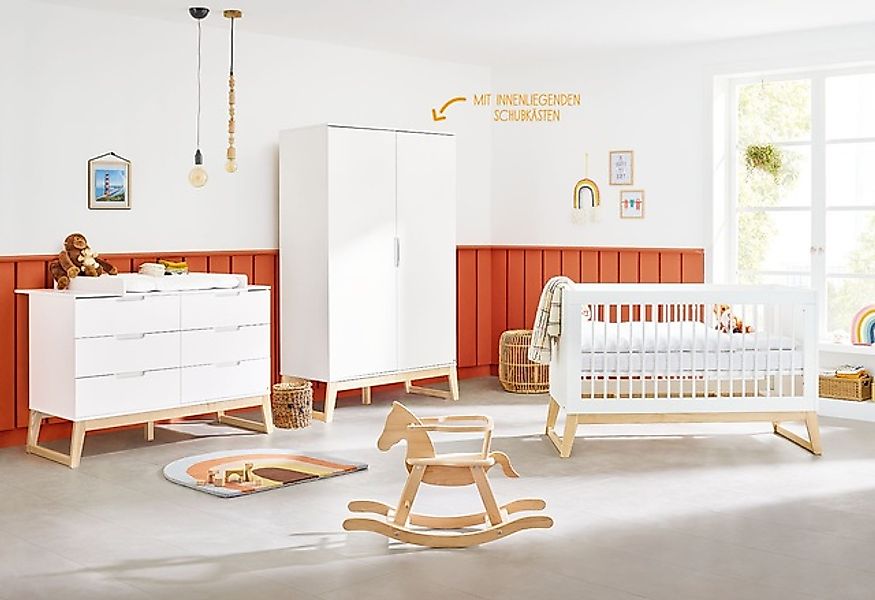 Pinolino® Babyzimmer-Komplettset »Bridge«, (Set, 3 tlg., Kinderbett, Schran günstig online kaufen