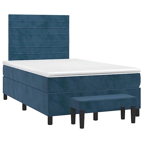 vidaXL Boxspringbett mit Matratze Dunkelblau 120x190 cm Samt 3270479 günstig online kaufen