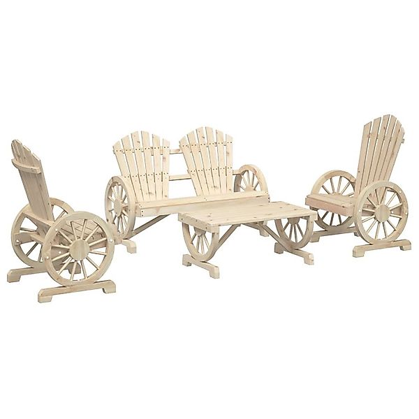 vidaXL Gartenlounge-Set 4-tlg. Garten-Lounge-Set Massivholz Tanne, günstig online kaufen