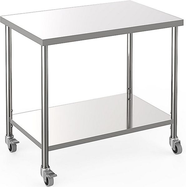 GarveeMore Arbeitstisch 2 Ebene Edelstahl Tisch, 36 x 24 x 35 Zoll, Arbeits günstig online kaufen