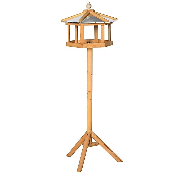 PawHut Vogelhaus Vogelvilla Futterhaus mit Ständer und Zinkdach 113x40x40 c günstig online kaufen