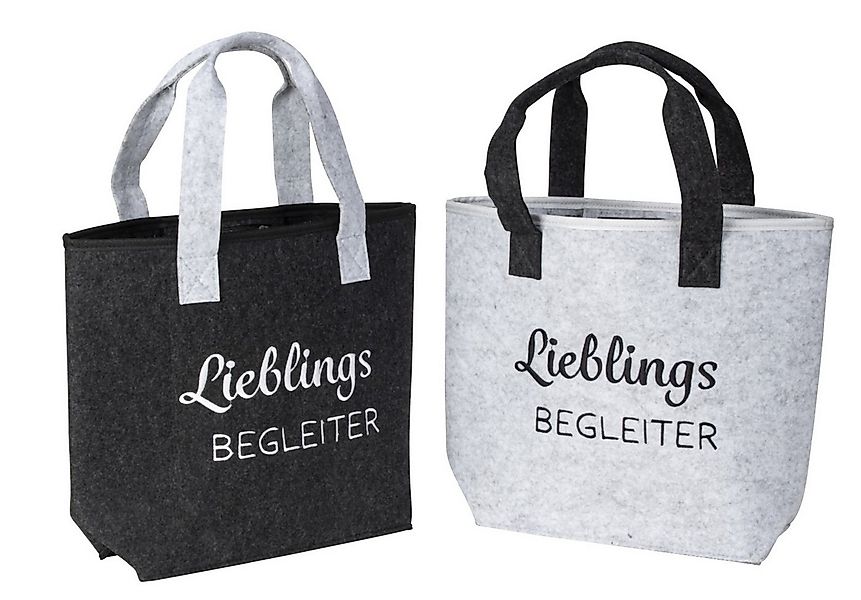 MF Shopper 2er Set Filz-Taschen Lieblings-Begleiter in Hellgrau und Schwarz günstig online kaufen