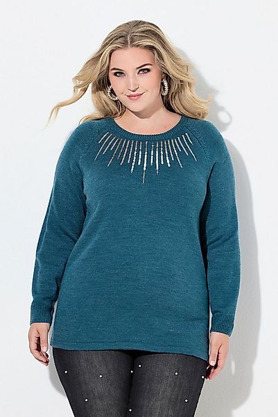 MIAMODA Strickpullover Pullover Pailletten Raglan-Langarm günstig online kaufen