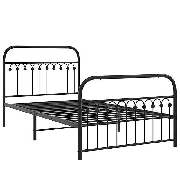 vidaXL Bettgestell mit Kopf- und Fußteil Metall Schwarz 107x203 cm 376614 günstig online kaufen