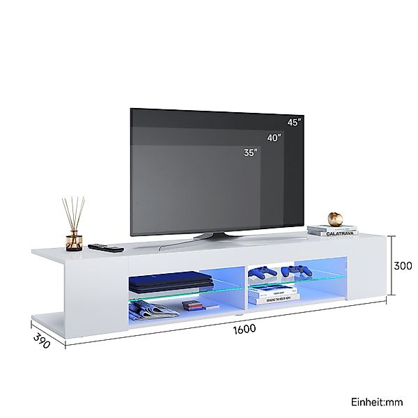 SONNI Lowboard TV Schrank schwarz/weiß, Lange günstig online kaufen