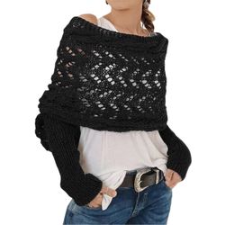 Refttenw Schal mit Ärmeln Damen WickelPullover günstig online kaufen