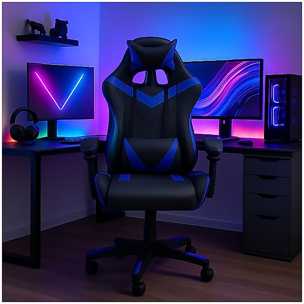 HTI-Living Schreibtischstuhl Schreibtischstuhl Krit Schwarz-Blau (Stück, günstig online kaufen