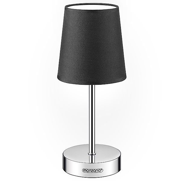 monzana Tischleuchte Lumiere, Anthrazit 1er Set, 32 cm Stoffschirm E14 Chro günstig online kaufen