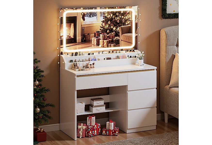 Furnicopia Schminktisch Mit dreifarbiger LED-Beleuchtung, Abmessungen 80 × günstig online kaufen
