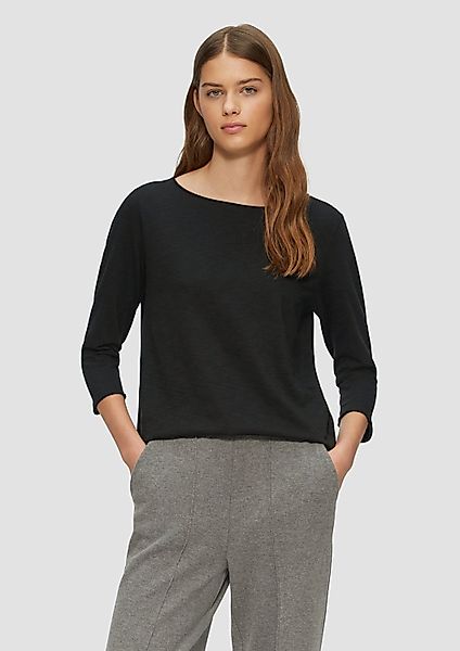 s.Oliver T-Shirt Shirt mit Flammgarnstruktur und 3/4-Ärmeln günstig online kaufen