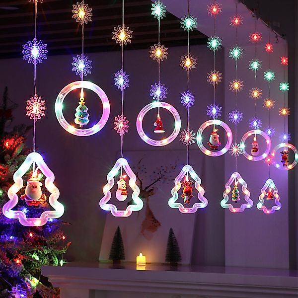 Rosnek LED-Lichtervorhang 3M 100LEDs, 8 Modi, günstig online kaufen