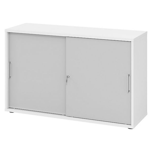 bümö Aktenschrank office Schiebetürenschrank Dekor: Weiß/Grau - Griffe: Büg günstig online kaufen