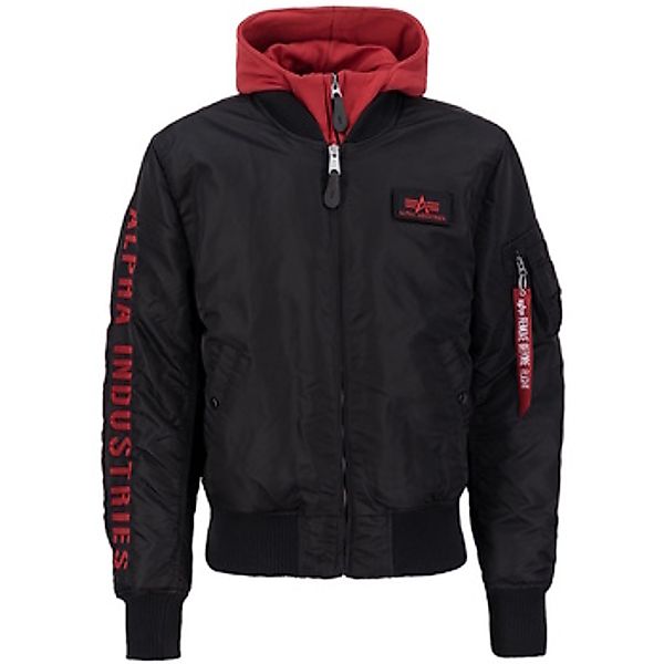 Alpha  Herren-Jacke MA-1 D-Tec Sleeve Embroidery - black/red günstig online kaufen