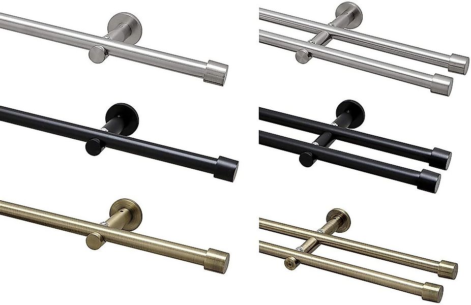 Garduna Gardinenstange Ø 16mm / 1- oder 2-Lauf, 2-läufig, Metall günstig online kaufen