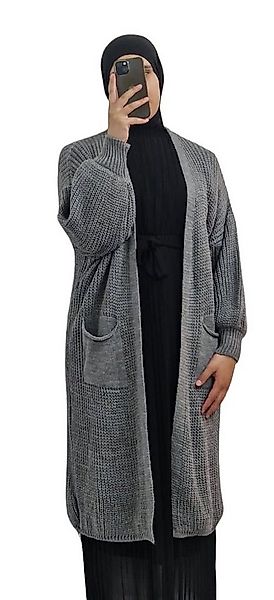 HELLO MISS Longstrickjacke Modisch Maxi Strickjacke mit aufgesetzten Tasche günstig online kaufen