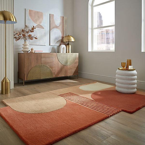 FLAIR RUGS Wollteppich "Lozenge mit abstraktem Retro-Design" rechteckig 10 günstig online kaufen