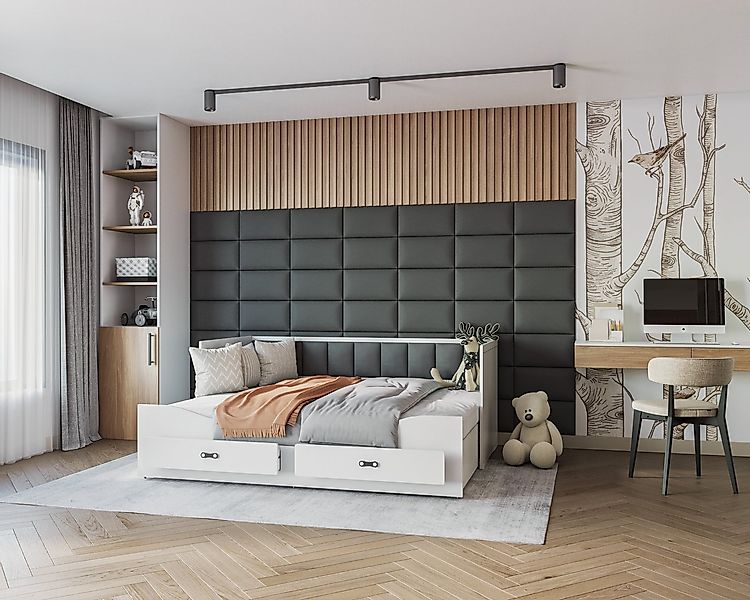AJKmeble Funktionsbett mit zwei Schubladen und Ausziehbett 80x200cm auf 154 günstig online kaufen