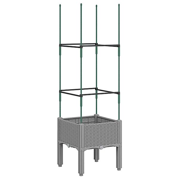 vidaXL Pflanzkübel mit Rankgitter Hellgrau 40x40x142,5 cm PP 367947 günstig online kaufen