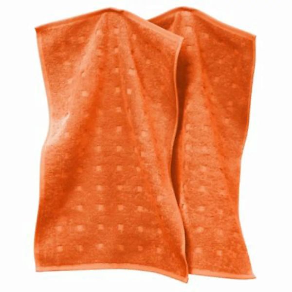 Möve Gästetuch 2er-Pack Quadretti orange Gr. 30 x 50 günstig online kaufen