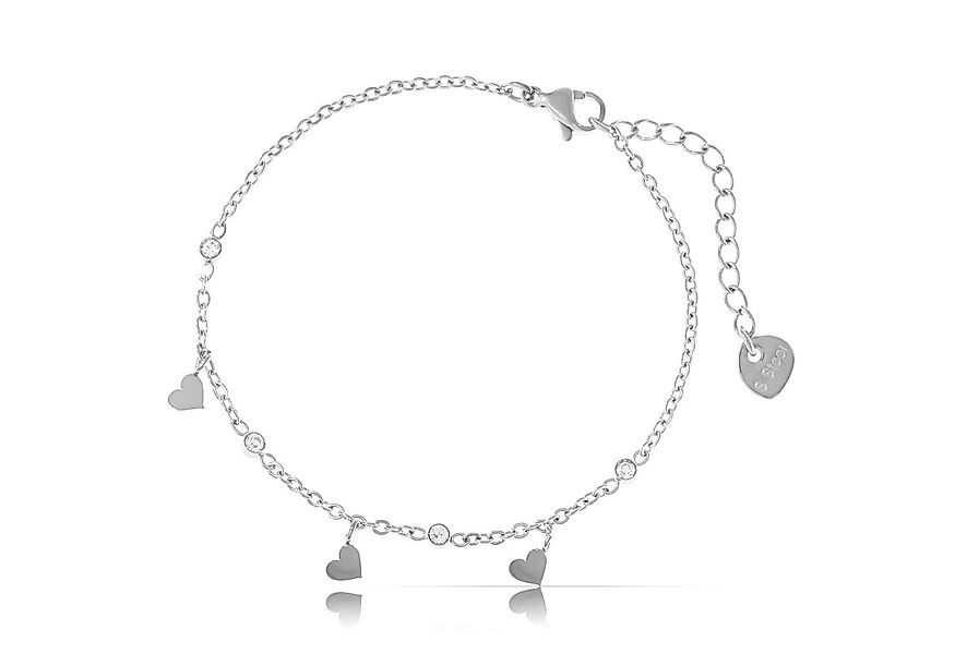 Made by Nami Edelstahlarmband Filigranin Gold oder Silber mit Herz Anhänger günstig online kaufen