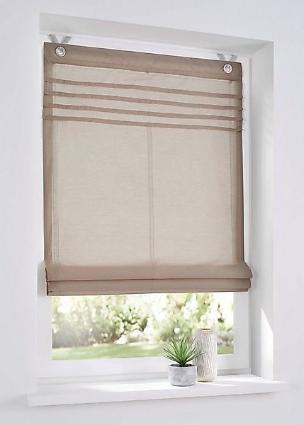 Kutti Raffrollo Kessy Biese, mit Hakenaufhängung, ohne Bohren, halbtranspar günstig online kaufen