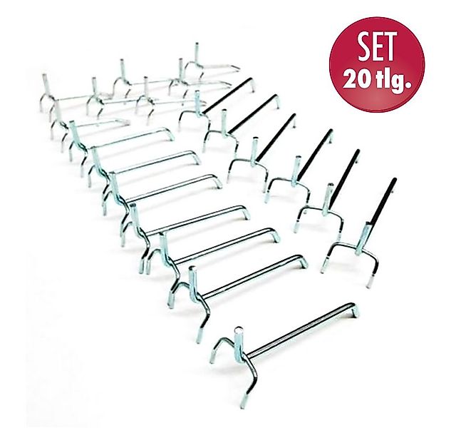 Kreher Lochwand-Ausstattung 20 teiliges Lochwandhaken für Werkzeugwand mit günstig online kaufen