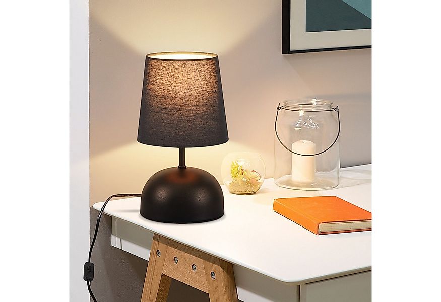 Nettlife Tischleuchte Beige Stoff mit Kabel Nachttischlampe Schlafzimmer Mo günstig online kaufen