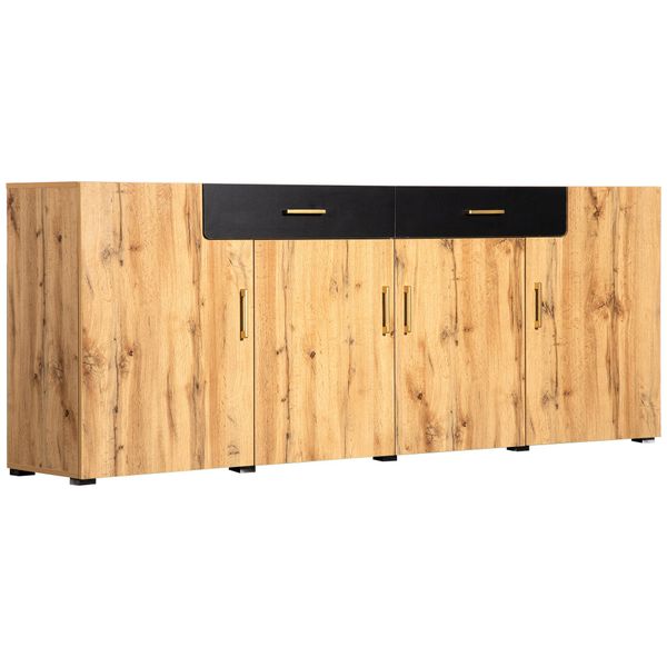 Merax Sideboard, Holz,Kommode in Eiche,Highboard,Anrichte,Breite: 208cm günstig online kaufen