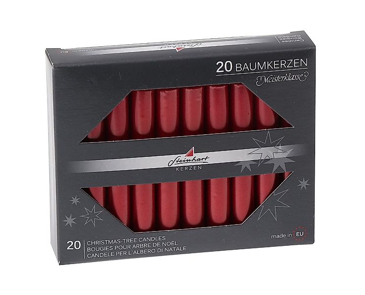 Steinhart Kerzen Adventskerze Baumkerzen Edelglanz Rubin Rot 95 x Ø 13 mm, günstig online kaufen