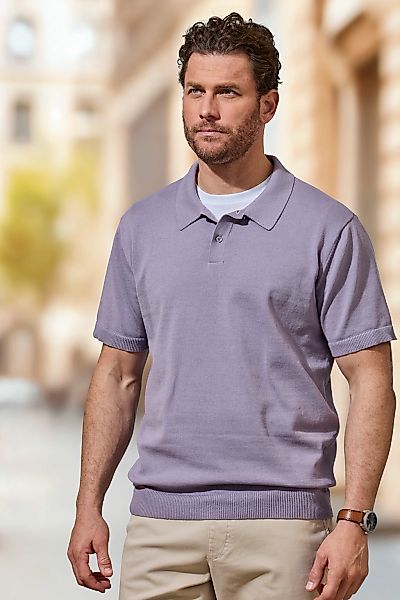 H.I.S Kurzarmshirt "aus Feinstrick", - mit Polokragen und Knopfleiste, pfle günstig online kaufen