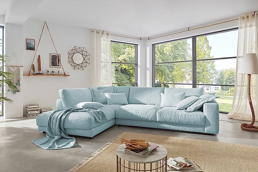 KAWOLA Ecksofa MADELINE, Couch L-Form rechts oder links, Cord verschiedene günstig online kaufen