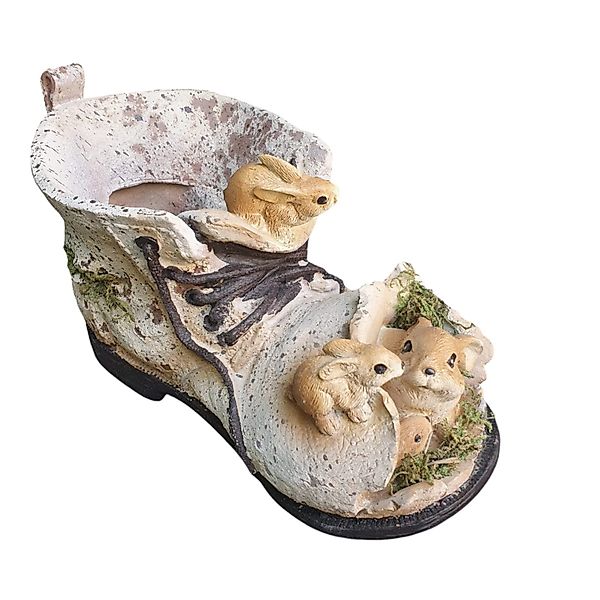 Aspinaworld Gartenfigur Pflanzschuh mit Hasenfamilie zum günstig online kaufen