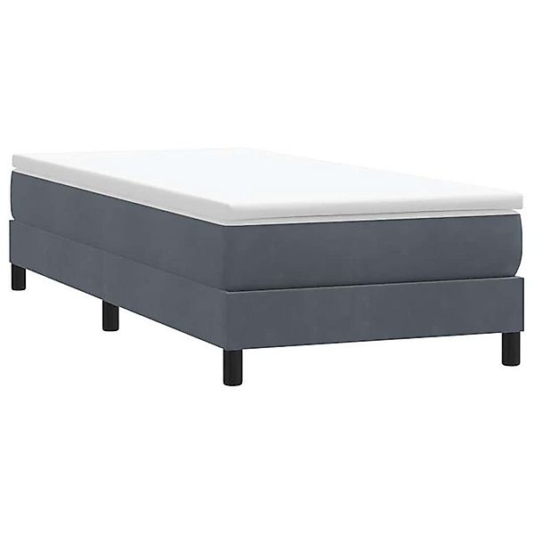 vidaXL Boxspringbett, Boxspringbett ohne Matratze Dunkelgrau 90x210 cm Samt günstig online kaufen